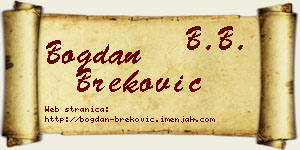 Bogdan Breković vizit kartica